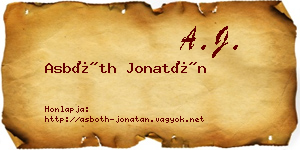 Asbóth Jonatán névjegykártya